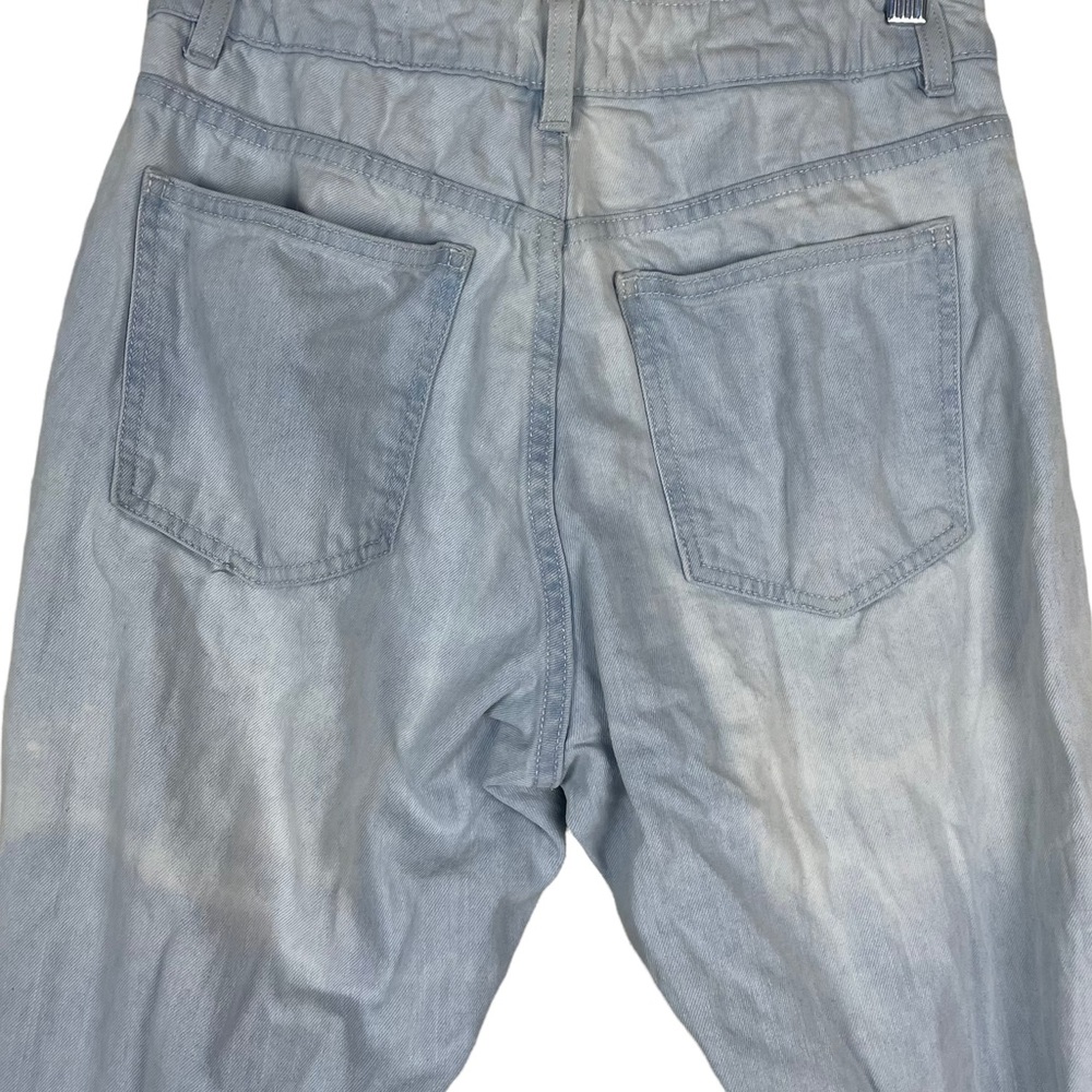 91 Cotton On High Rise 90’s Stretch Raw Fringe Hem Super Distressed Light Crops - Picture 11 of 11